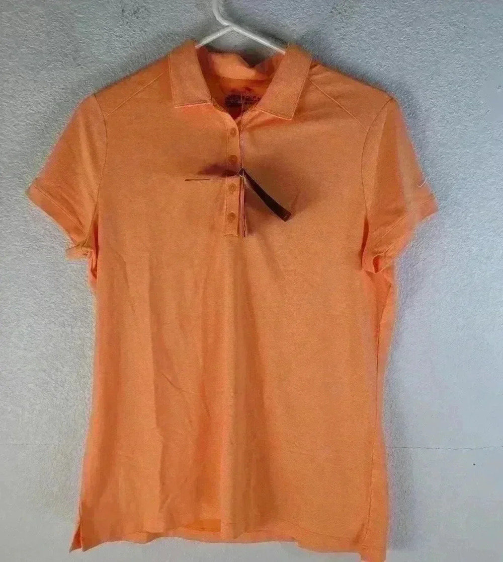 Womens Orange Nike Dri-Fit Golf Polo Sz XL